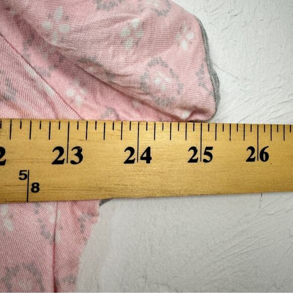 Rene Rafe Pink Floral Short Sleeve Pajama Shirt Top Womens 2X PJ Blouse Casual - Picture 5 of 8